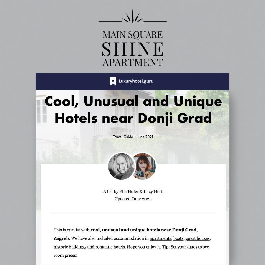 Luxurios And Historic Apartment "Shine" - Right On The Main Square Zagreb Exterior photo